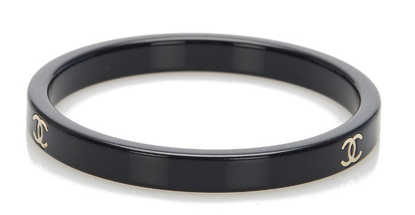 シャネル ブラック ホワイト プラスチック メッキ ブレスレット レディース CHANEL 中古