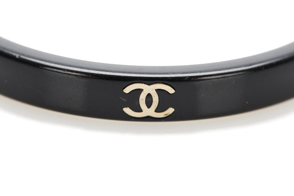 シャネル ブラック ホワイト プラスチック メッキ ブレスレット レディース CHANEL 中古