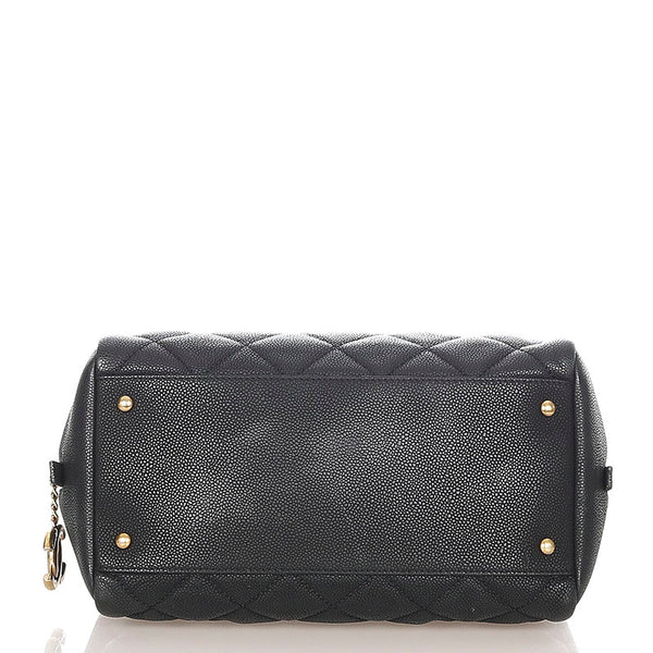 シャネル ブラック キャビアスキン ハンドバッグ ショルダーバッグ チェーン 2WAY レディース CHANEL 【中古】