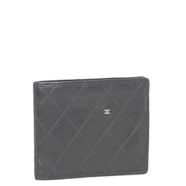 シャネル ビコローレ ココマーク 二つ折り財布 折り畳み財布 ブラック レザー レディース CHANEL 【中古】