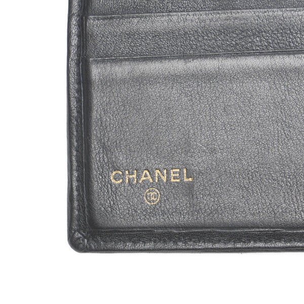 シャネル ビコローレ ココマーク 二つ折り財布 折り畳み財布 ブラック レザー レディース CHANEL 【中古】