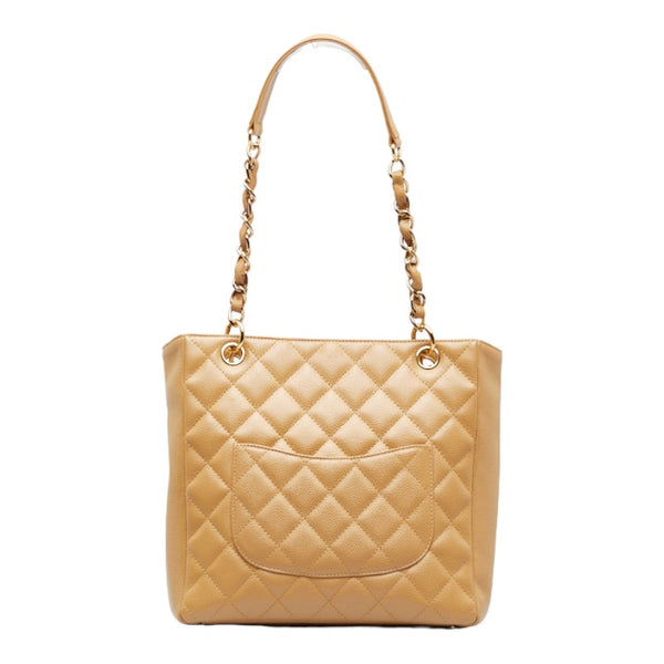 シャネル マトラッセ ココマーク PST トート チェーンショルダーバッグ ベージュ レザー レディース CHANEL 【中古】