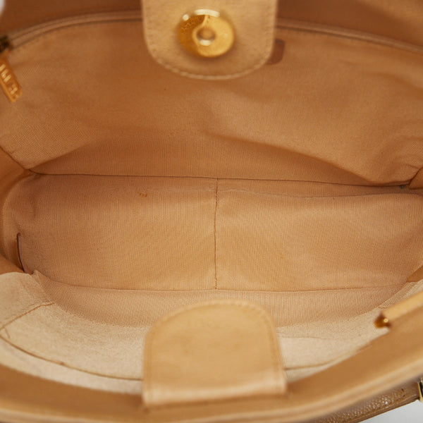 シャネル マトラッセ ココマーク PST トート チェーンショルダーバッグ ベージュ レザー レディース CHANEL 【中古】