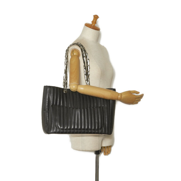 シャネル ニューマドモアゼル シルバー金具 ココマーク チェーン トートバッグ ショルダーバッグ ブラック レザー ビニール レディース CHANEL 【中古】