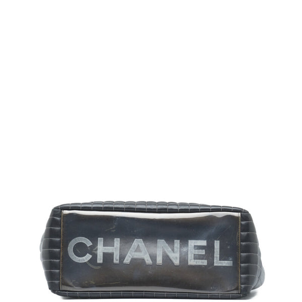 シャネル ニューマドモアゼル シルバー金具 ココマーク チェーン トートバッグ ショルダーバッグ ブラック レザー ビニール レディース CHANEL 【中古】