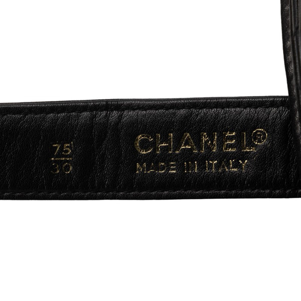 シャネル マトラッセ ココマーク ゴールド金具 ボディバッグ ウエストバッグ ブラック ラムスキン レディース CHANEL 【中古】