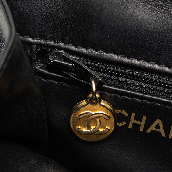 シャネル マトラッセ ココマーク ゴールド金具 ボディバッグ ウエストバッグ ブラック ラムスキン レディース CHANEL 【中古】