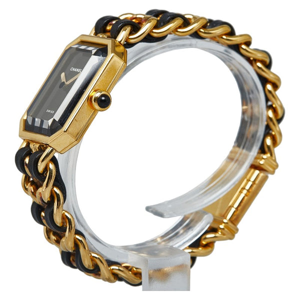 シャネル プルミエール 腕時計 #M H0001 クオーツ ブラック文字盤 メッキ レディース CHANEL 【中古】