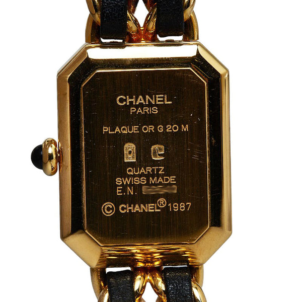 シャネル プルミエール 腕時計 #M H0001 クオーツ ブラック文字盤 メッキ レディース CHANEL 【中古】
