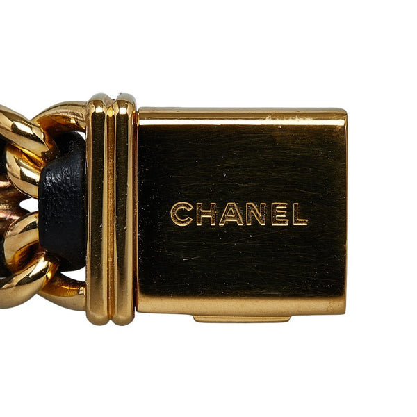 シャネル プルミエール 腕時計 #M H0001 クオーツ ブラック文字盤 メッキ レディース CHANEL 【中古】