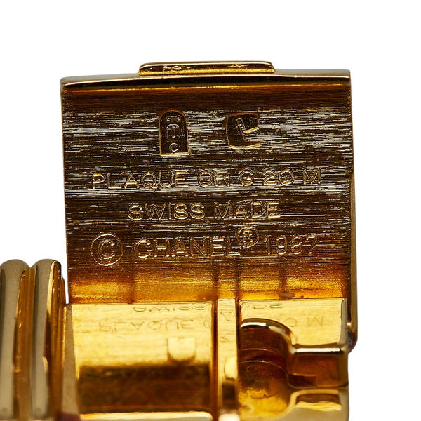 シャネル プルミエール 腕時計 #M H0001 クオーツ ブラック文字盤 メッキ レディース CHANEL 【中古】