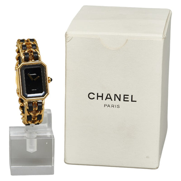 シャネル プルミエール 腕時計 #M H0001 クオーツ ブラック文字盤 メッキ レディース CHANEL 【中古】