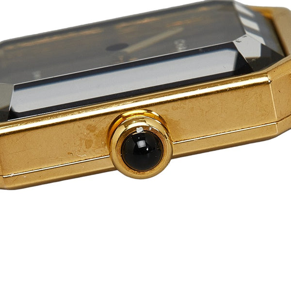 シャネル プルミエール 腕時計 #M H0001 クオーツ ブラック文字盤 メッキ レディース CHANEL 【中古】