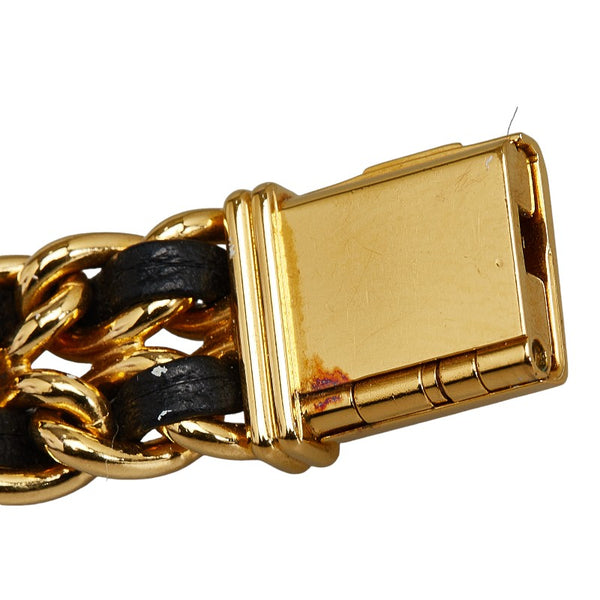 シャネル プルミエール 腕時計 #M H0001 クオーツ ブラック文字盤 メッキ レディース CHANEL 【中古】