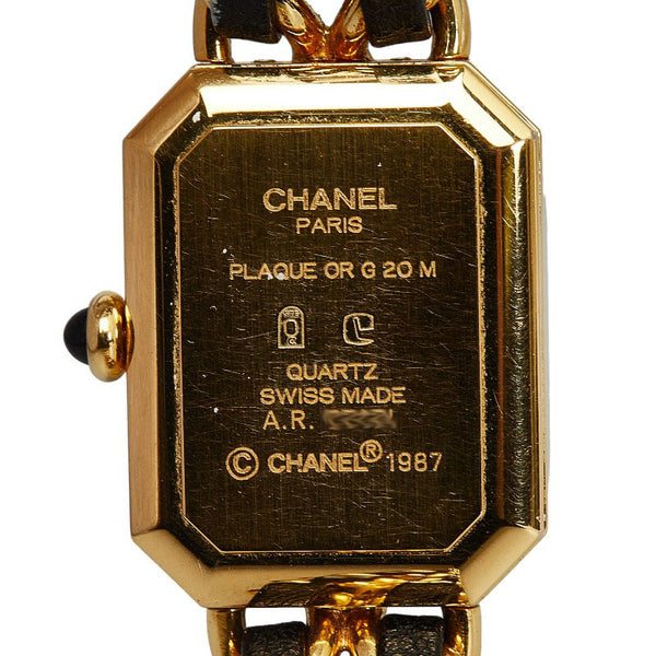 シャネル プルミエール 腕時計 #M H0001 クオーツ ブラック文字盤 メッキ レディース CHANEL 【中古】