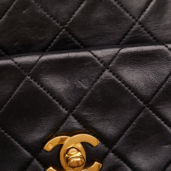 シャネル マトラッセ ココマーク ゴールド金具 チェーン ショルダーバッグ トートバッグ ブラック ラムスキン レディース CHANEL 【中古】