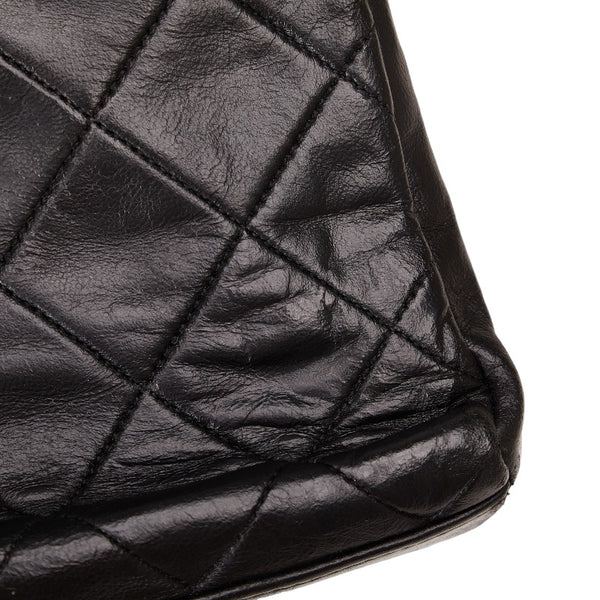 シャネル マトラッセ ココマーク ゴールド金具 チェーン ショルダーバッグ トートバッグ ブラック ラムスキン レディース CHANEL 【中古】