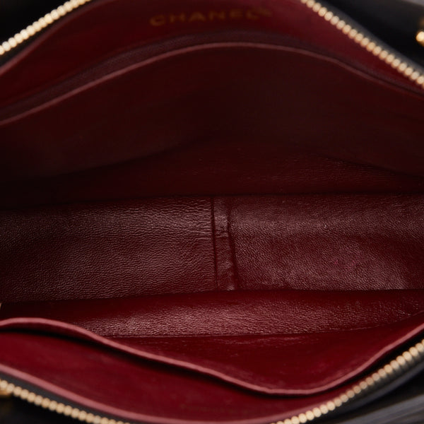 シャネル マトラッセ ココマーク ゴールド金具 チェーン ショルダーバッグ トートバッグ ブラック ラムスキン レディース CHANEL 【中古】