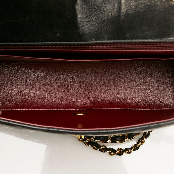 シャネル マトラッセ  ダイアナ ゴールド金具 チェーン ショルダーバッグ ブラック ラムスキン レディース CHANEL 【中古】