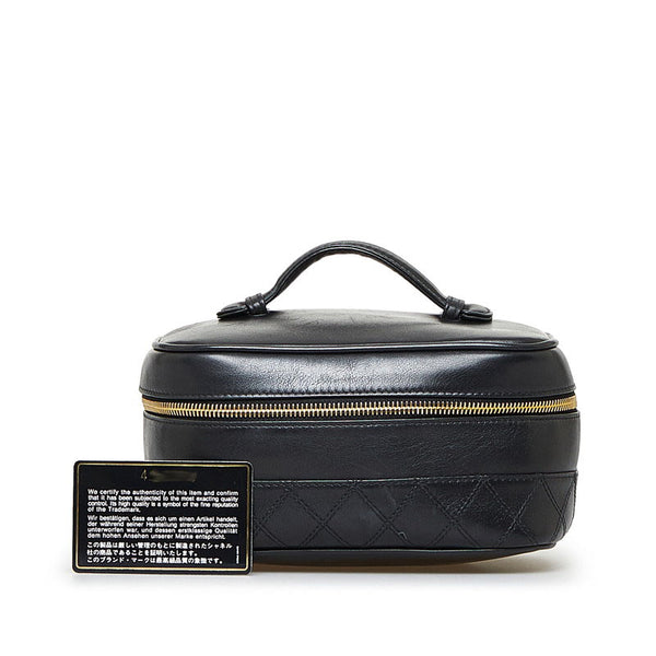 シャネル ビコローレ 横型 バニティバッグ ハンドバッグ ブラック ラムスキン レディース CHANEL 【中古】