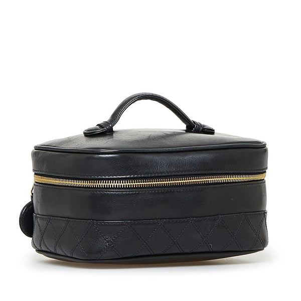 シャネル ビコローレ 横型 バニティバッグ ハンドバッグ ブラック ラムスキン レディース CHANEL 【中古】