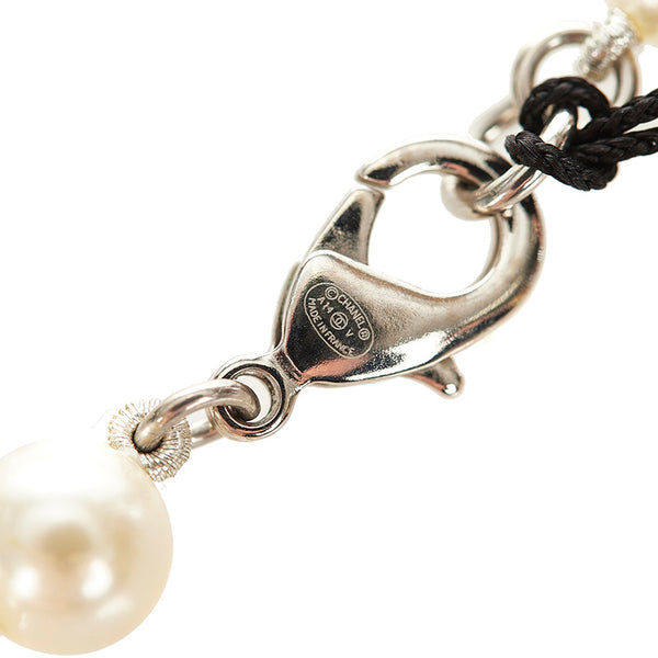 シャネル ホワイト フェイクパール ネックレス レディース CHANEL 【中古】