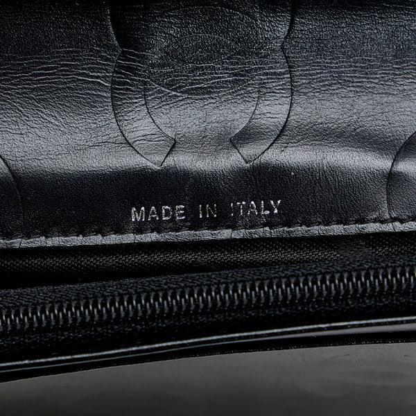 シャネル マトラッセ カンボンライン 長財布 ブラック カーフ エナメル レディース CHANEL 【中古】