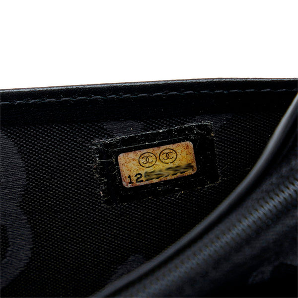 シャネル マトラッセ カンボンライン 長財布 ブラック カーフ エナメル レディース CHANEL 【中古】