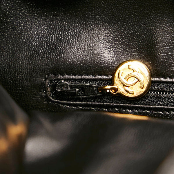 シャネル マトラッセ ココマーク  ブラック ラムスキン チェーン リュック バックパック レディース CHANEL 【中古】