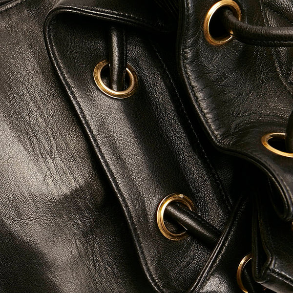 シャネル マトラッセ ココマーク  ブラック ラムスキン チェーン リュック バックパック レディース CHANEL 【中古】