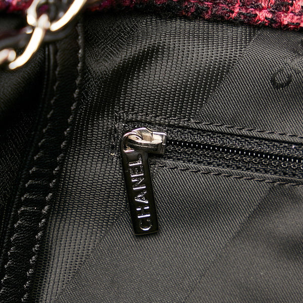 シャネル ポートベロー チェーン ショルダーバッグ トートバッグ 2WAY ブラック レザー ツイード レディース CHANEL 【中古】