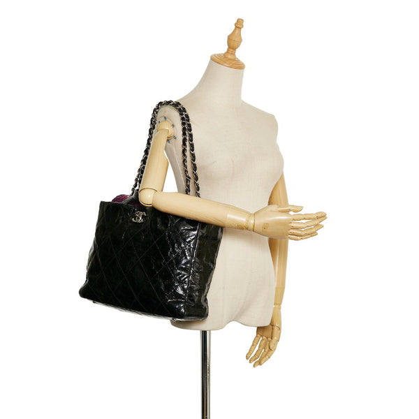 シャネル ポートベロー チェーン ショルダーバッグ トートバッグ 2WAY ブラック レザー ツイード レディース CHANEL 【中古】