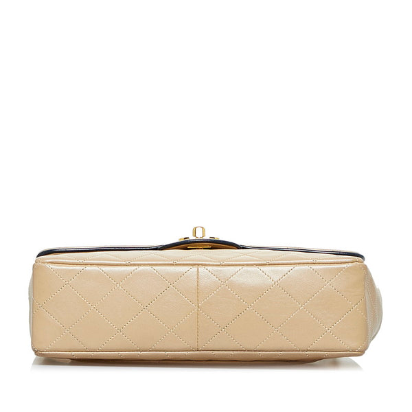 シャネル マトラッセ ココマーク ゴールド金具 チェーンショルダーバッグ ベージュ ラムスキン レディース CHANEL 【中古】