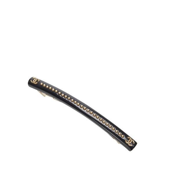 シャネル ブラック プラスチック ココマーク バレッタ レディース CHANEL 中古