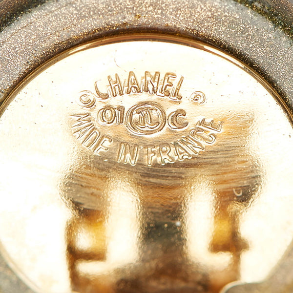 シャネル ブラック クリア ゴールド プラスチック メッキ クローバー イヤリング レディース CHANEL 中古