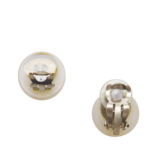 シャネル ホワイト パープル プラスチック メタル ココマーク イヤリング レディース CHANEL 中古