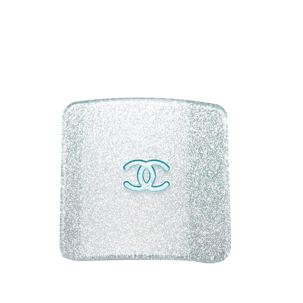 シャネル ブルー シルバー プラスチック ココマーク バレッタ レディース CHANEL 中古