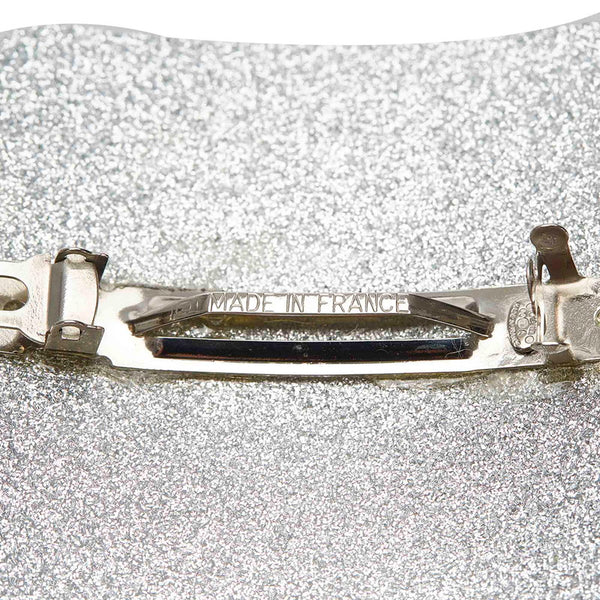 シャネル ブルー シルバー プラスチック ココマーク バレッタ レディース CHANEL 中古