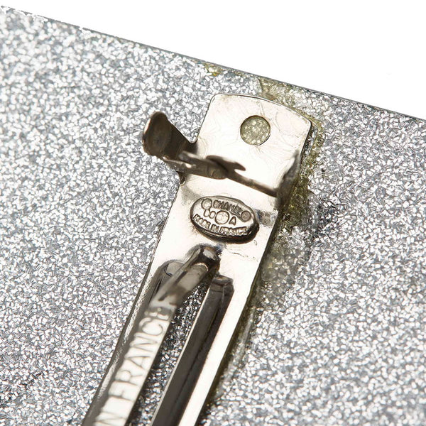 シャネル ブルー シルバー プラスチック ココマーク バレッタ レディース CHANEL 中古