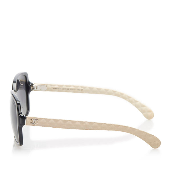 シャネル マトラッセ ココマーク 5289 ブラック ベージュ プラスチック サングラス レディース CHANEL 中古
