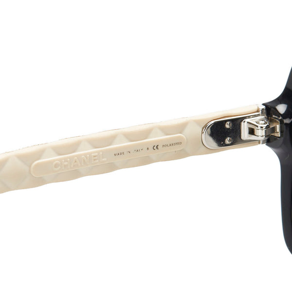 シャネル マトラッセ ココマーク 5289 ブラック ベージュ プラスチック サングラス レディース CHANEL 中古