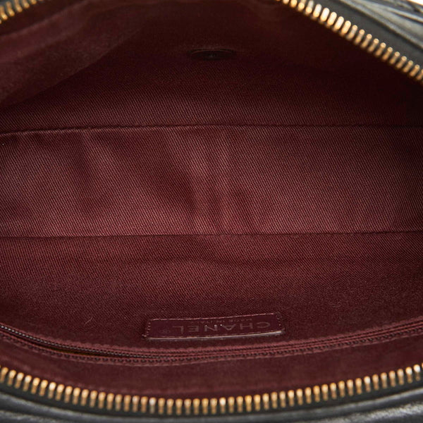 シャネル マイクロココ ココマーク フリンジ ブラック レザー チェーン ショルダーバッグ レディース CHANEL 中古