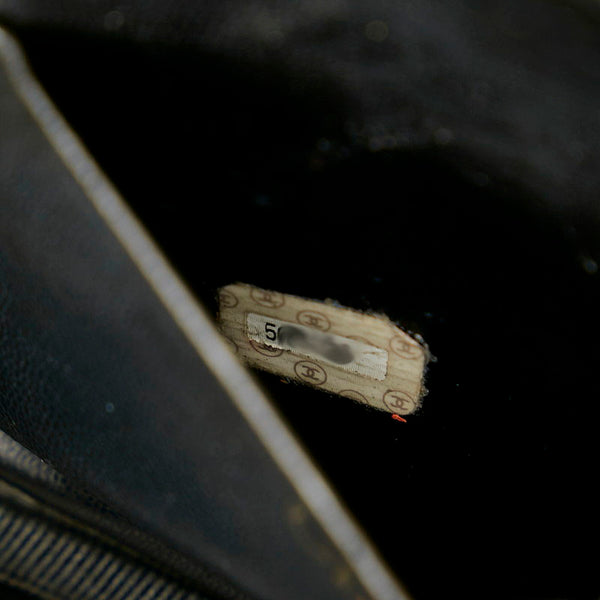 シャネル ブラック キャビアスキン バニティバッグ レディース CHANEL 【中古】