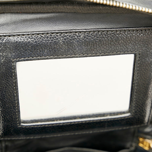 シャネル ブラック キャビアスキン バニティバッグ レディース CHANEL 【中古】