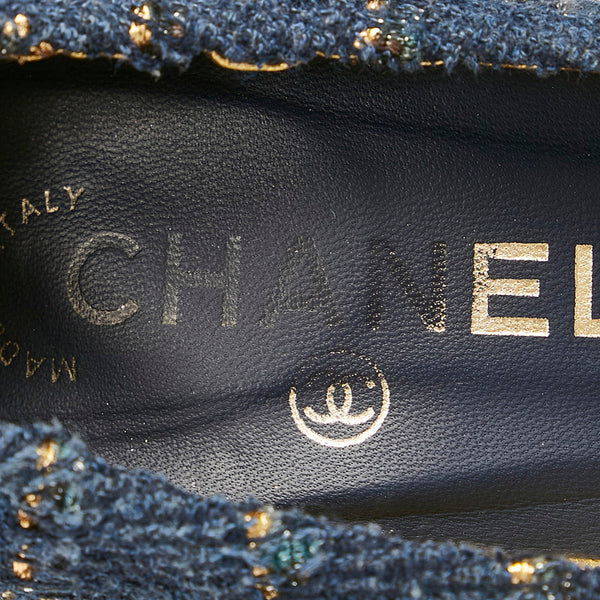 シャネル ブルー パイル パンプス レディース CHANEL 【中古】