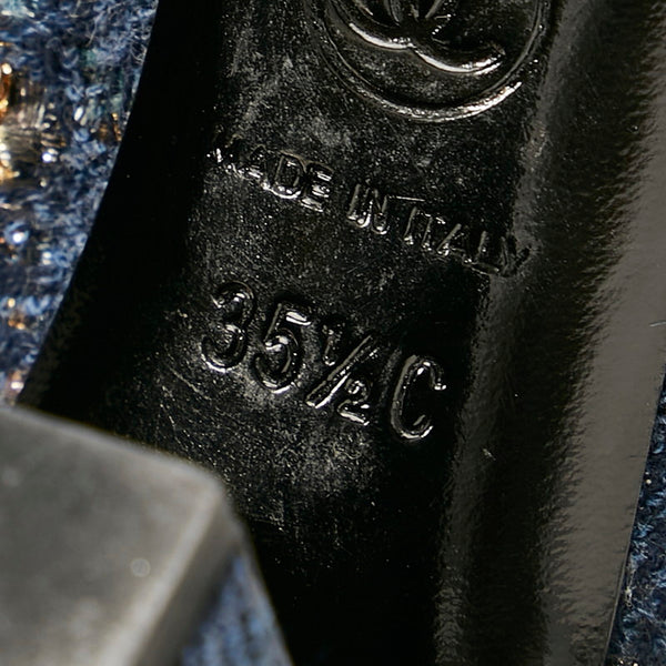 シャネル ブルー パイル パンプス レディース CHANEL 【中古】