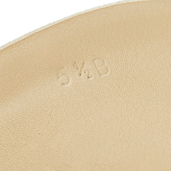 シャネル ホワイト レザー ウッド サンダル レディース CHANEL 【中古】