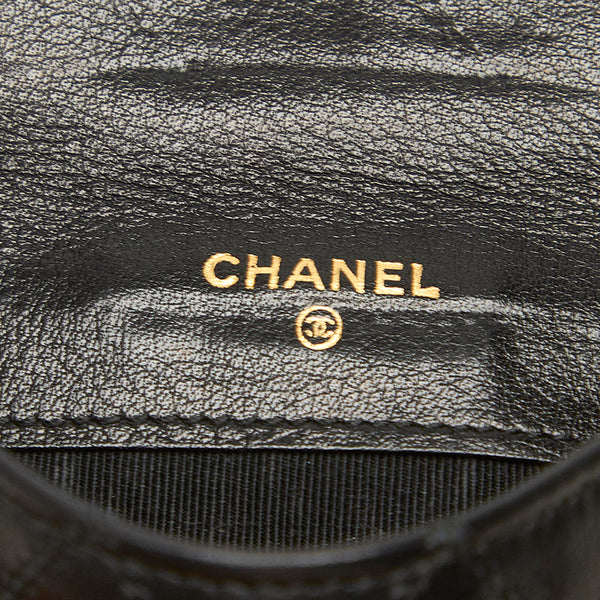 シャネル ビコローレ ココマーク ブラック レザー 二つ折り財布 レディース CHANEL 中古