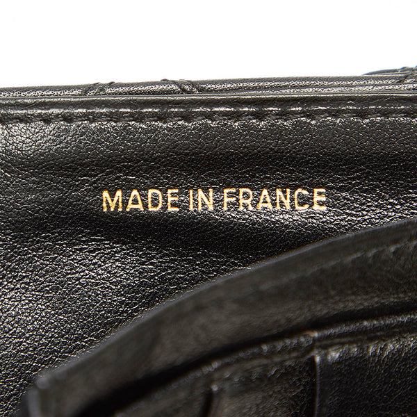 シャネル ビコローレ ココマーク ブラック レザー 二つ折り財布 レディース CHANEL 中古