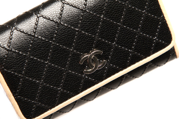 シャネル ビコローレ ブラック レザー キーケース レディース CHANEL 中古